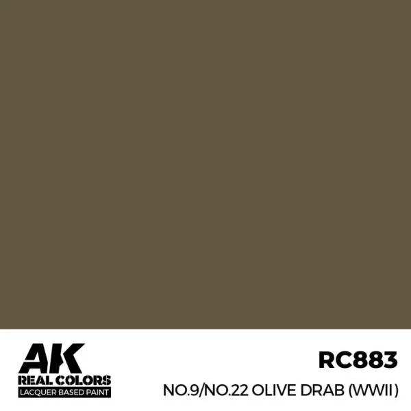 5568336360 AK Interactive – Real Colors: No.9/No.22 Olive Drab (WWII) 17 ml. – RC883 - AK Interactive - Ludik Vault