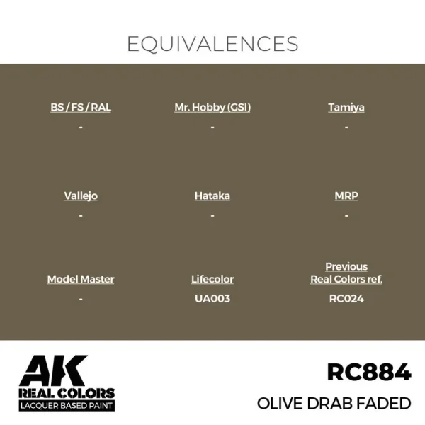 5568336377-1 AK Interactive - Real Colors: Olive Drab Faded 17 ml. - RC884