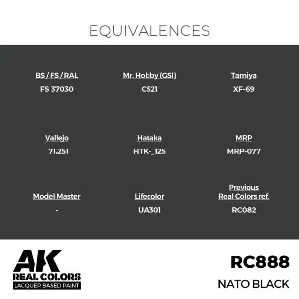 AK Interactive - Real Colors: NATO Black 17 ml. - RC888