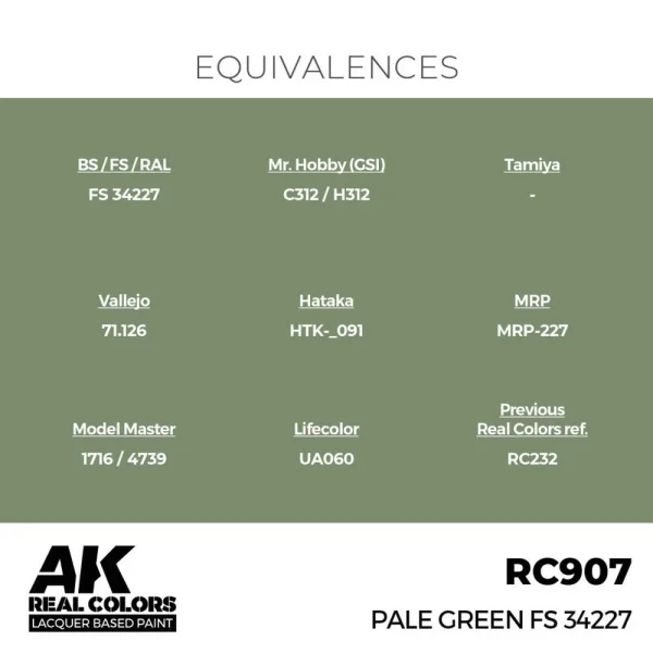 5568336605-1 AK Interactive - Real Colors: Pale Green FS 34227 17 ml. - RC907