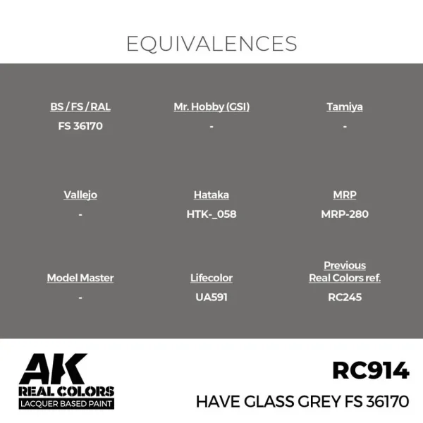 5568336674-1 AK Interactive - Real Colors: Have Glass Grey FS 36170 17 ml. - RC914