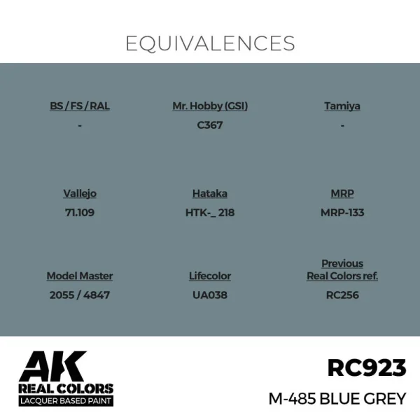5568336766-1 AK Interactive - Real Colors: M-485 Blue Grey 17 ml. - RC923