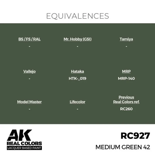 AK Interactive - Real Colors: Medium Green 42 17 ml. - RC927