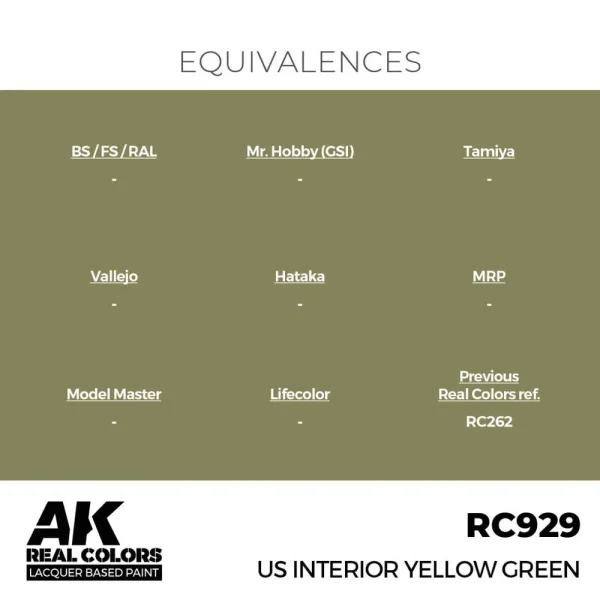 5568336827-1 AK Interactive - Real Colors: US Interior Yellow Green 17 ml. - RC929