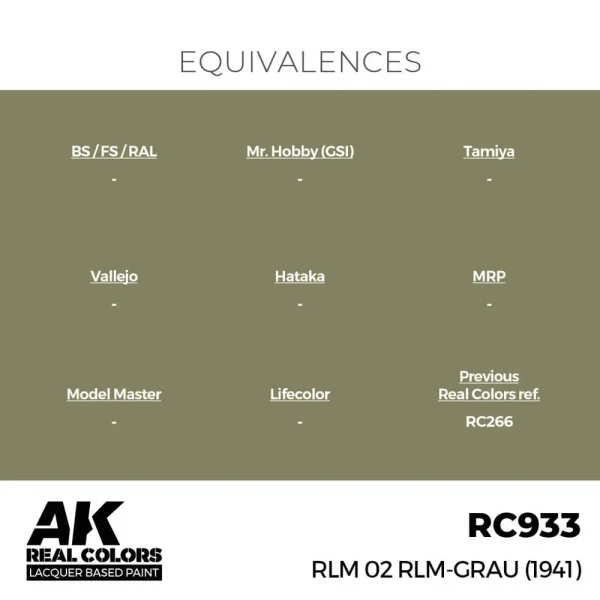 AK Interactive - Real Colors: RLM 02 RLM-GRAU (1941) 17 ml. - RC933