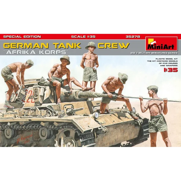 AK Interactive - PZ.KPFW.IV AUSF.D AFRIKA KORPS +5 FIGURES GERMAN TANK CREW AFRIKA KORPS 1/35 - AK35504-B