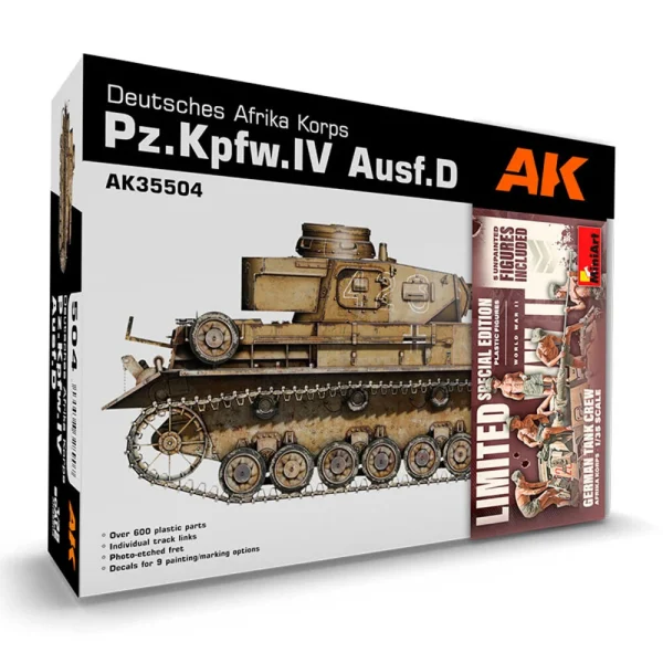 5568337848 AK Interactive – PZ.KPFW.IV AUSF.D AFRIKA KORPS +5 FIGURES GERMAN TANK CREW AFRIKA KORPS 1/35 – AK35504-B - AK Interactive - Ludik Vault