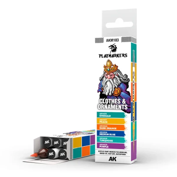 AK Interactive – PLAYMARKERS SET – CLOTHES & ORNAMENTS  (6 ref.) – AKM103 - AK Interactive - Ludik Vault