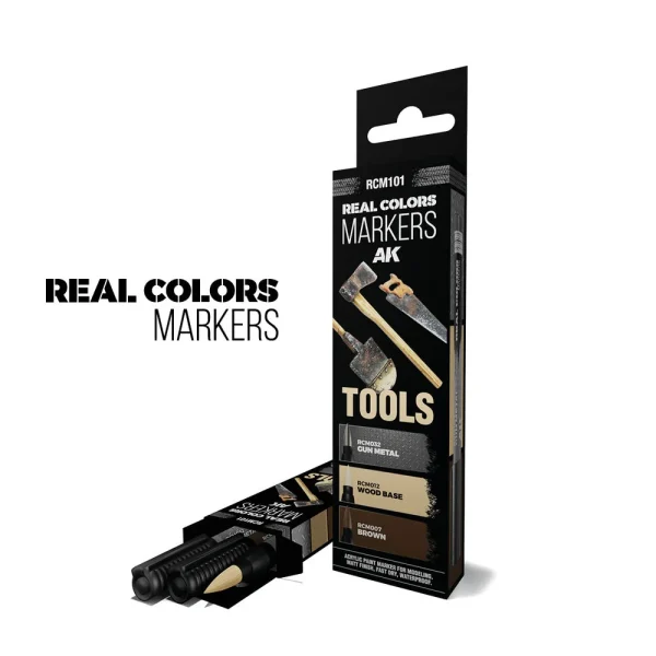 5568339125 AK Interactive – TOOLS – SET 3 REAL COLORS MARKERS – RCM101 - AK Interactive - Ludik Vault