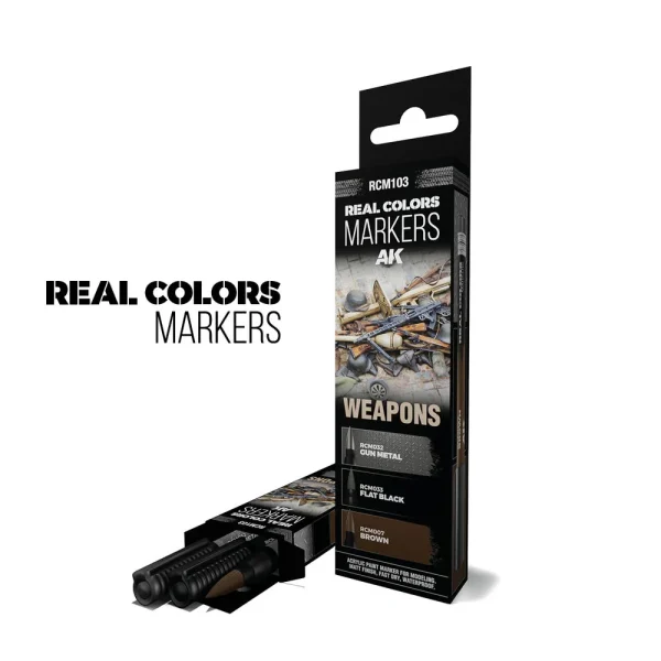 5568339149 AK Interactive – WEAPONS – SET 3 REAL COLORS MARKERS – RCM103 - AK Interactive - Ludik Vault