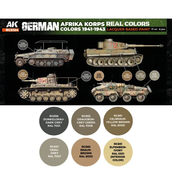 5568340152 AK Interactive – German Afrika Korps Colors 1941-1943 SET – RCS124 - AK Interactive - Ludik Vault