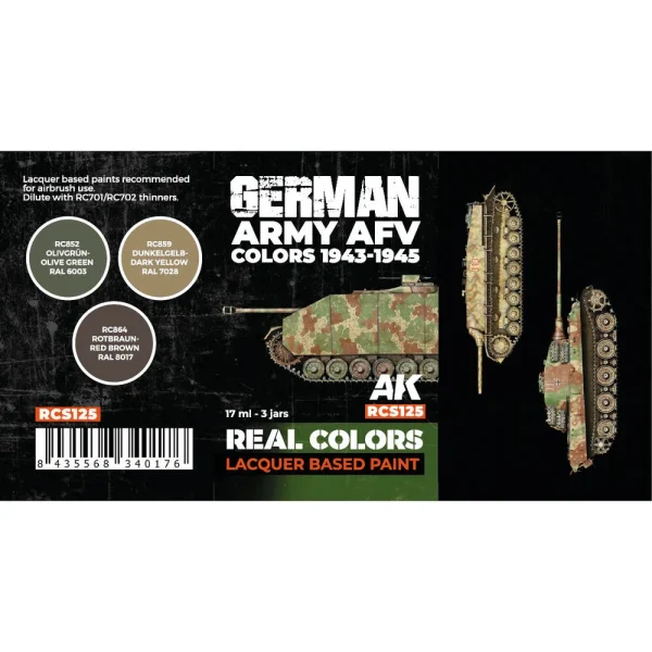 5568340176 AK Interactive – German Army AFV Colors 1943-1945 SET – RCS125 - AK Interactive - Ludik Vault