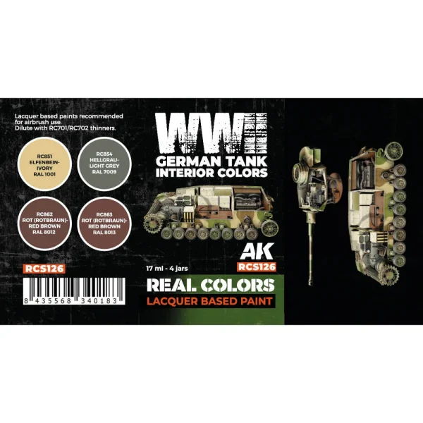 AK Interactive – WWII German Tank Interior Colors SET – RCS126 - AK Interactive - Ludik Vault