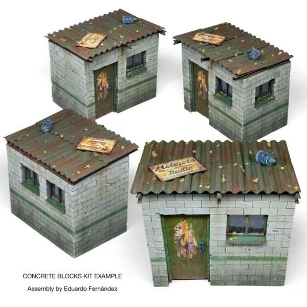 5568342422-6 AK Interactive - CONCRETE BLOCKS KIT 1/35 Scale - AK35019