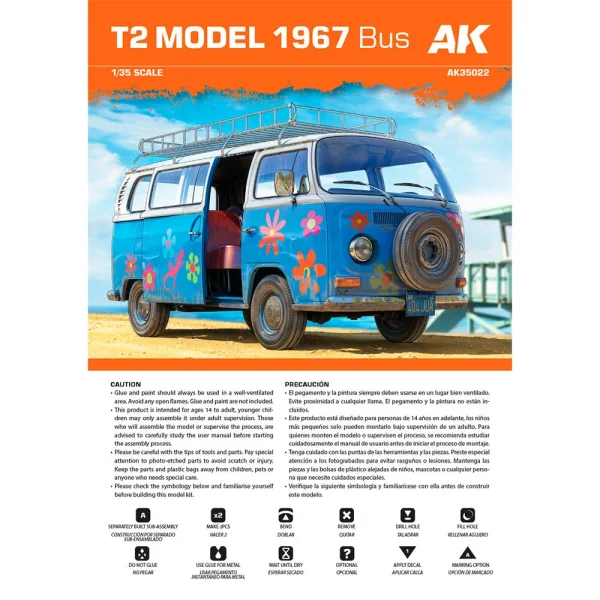 5568343672-8 AK Interactive - T2 Model 1967 BUS 1/35 scale - AK35022