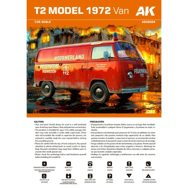 5568343696-9 AK Interactive - T2 Model 1972 VAN 1/35 scale - AK35024