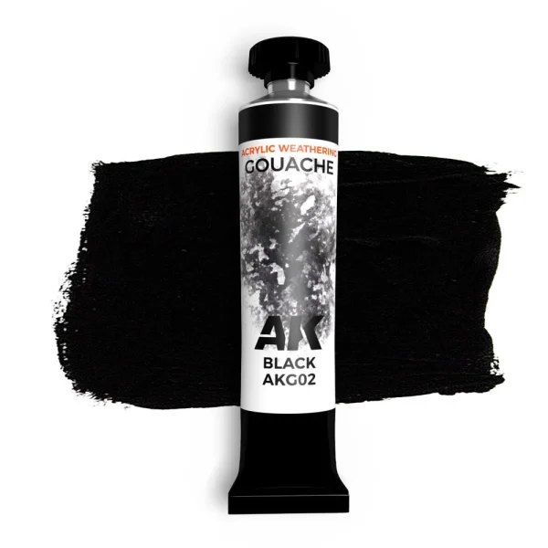 AK Interactive – BLACK – AK GOUACHE 20 ml. – AKG02 - AK Interactive - Ludik Vault