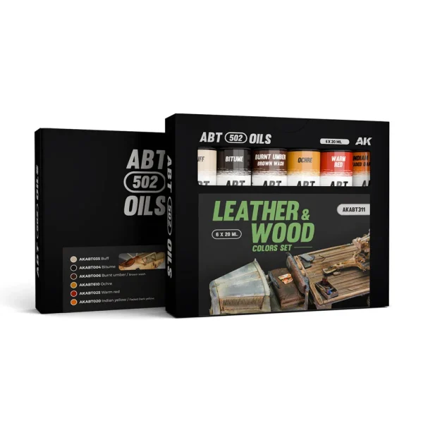 5568344709 AK Interactive – LEATHER & WOOD COLORS SET – ABT 502 OILS – AKABT311 - AK Interactive - Ludik Vault