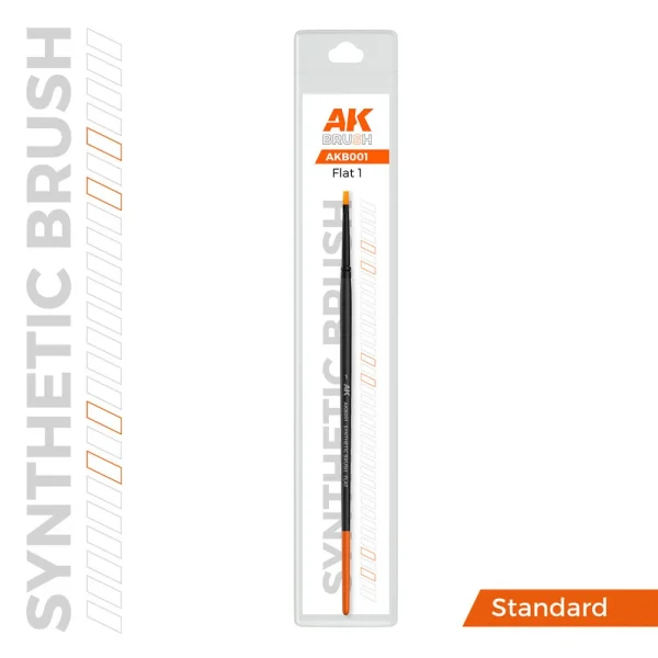 5568345409-1 AK Interactive - AK SYNTHETIC BRUSH - FLAT 1 - AKB001