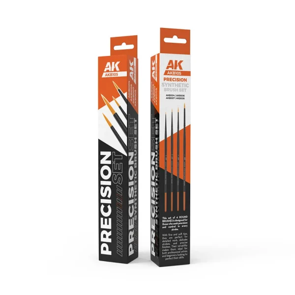 AK Interactive - PRECISION BRUSHES SET (4 brushes) - AKB105
