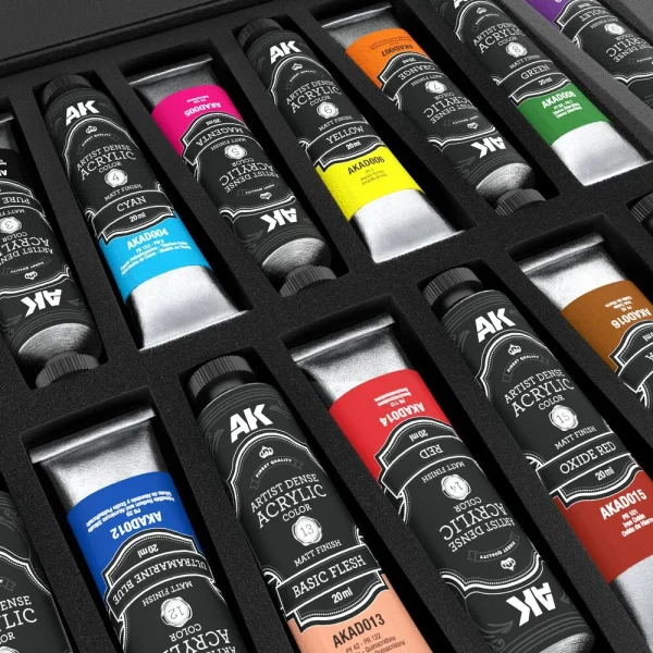 5568349100-2 AK Interactive - DELUXE EDITION BOX FULL RANGE ARTIST DENSE ACRYLIC COLOR - AKAD100