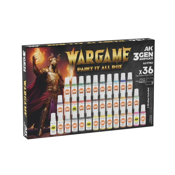 5568350106 AK Interactive – WARGAME PAINT IT ALL BOX 36 COLORS 3GEN – AK11782 - AK Interactive - Ludik Vault