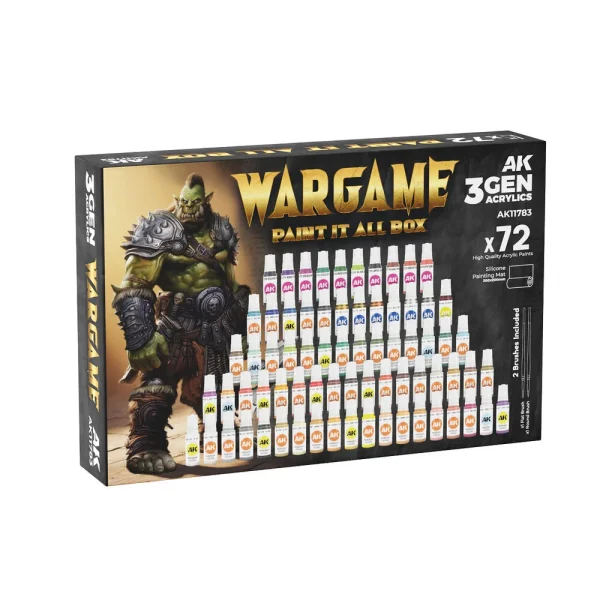 5568350113 AK Interactive – WARGAME PAINT IT ALL BOX 72 COLORS 3GEN – AK11783 - AK Interactive - Ludik Vault