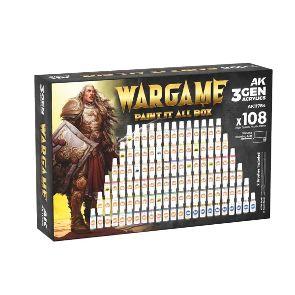 5568350120 AK Interactive – WARGAME PAINT IT ALL BOX 108 COLORS 3GEN – AK11784 - AK Interactive - Ludik Vault
