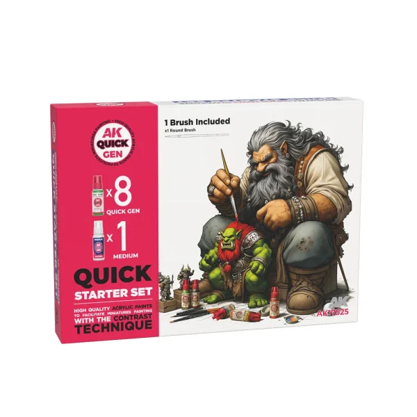 5568351066 AK Interactive – QUICK STARTER SET (8 QUICK GEN + 1 MEDIUM + 1 FREE BRUSH) – AK17525 - AK Interactive - Ludik Vault
