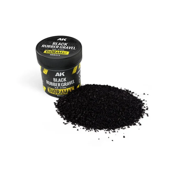 5568353008 AK Interactive – BLACK RUBBER GRAVEL 0,8-2MM – AK8311 - AK Interactive - Ludik Vault