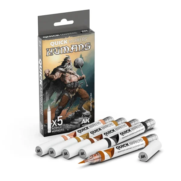 AK Interactive – HUMANS QUICK MARKERS SET – AKMQ103 - AK Interactive - Ludik Vault