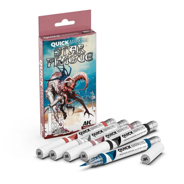 5568353916 AK Interactive – STAR PLAGUE QUICK MARKERS SET – AKMQ105 - AK Interactive - Ludik Vault