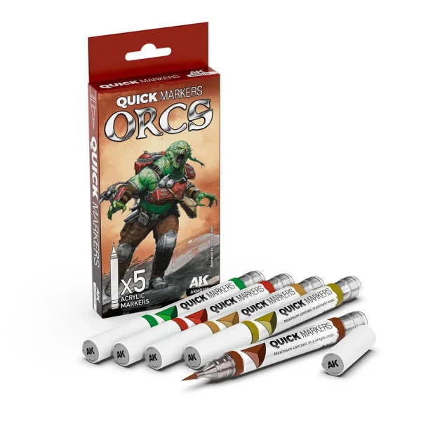 AK Interactive – ORCS QUICK MARKERS SET – AKMQ106 - AK Interactive - Ludik Vault