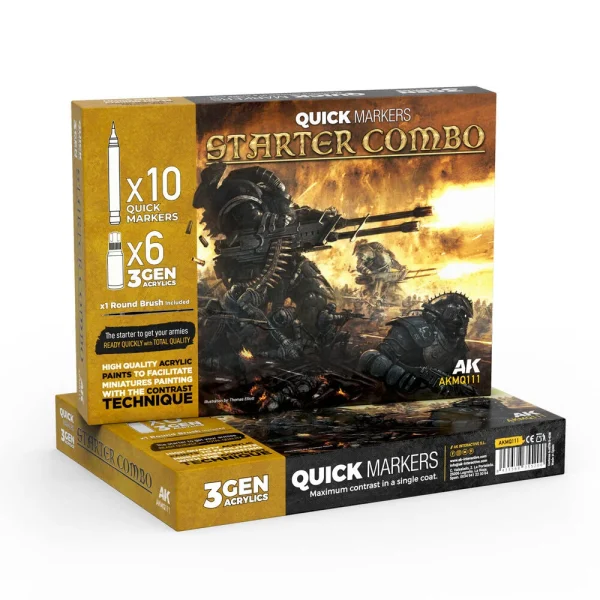 5568355200 AK Interactive – STARTER COMBO QUICK MARKERS + 3GEN SET – AKMQ111 - AK Interactive - Ludik Vault