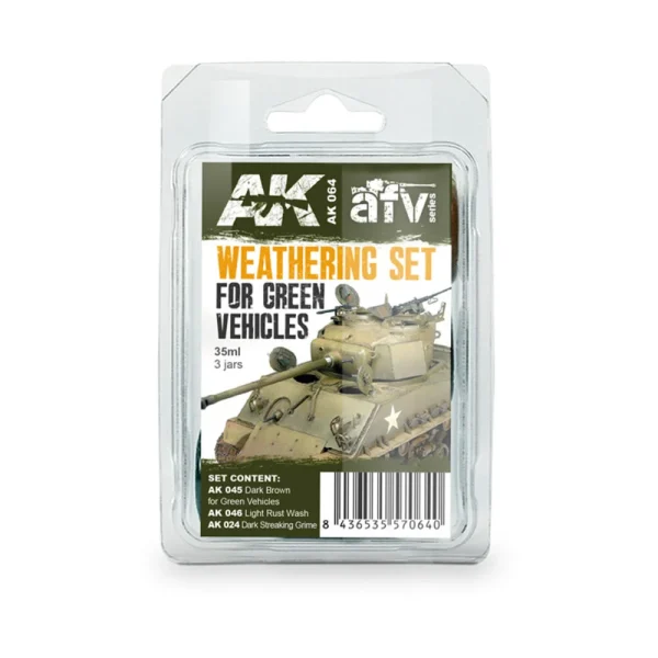 6535570640 AK Interactive – GREEN VEHICLES WEATHERING SET – AK064 - AK Interactive - Ludik Vault