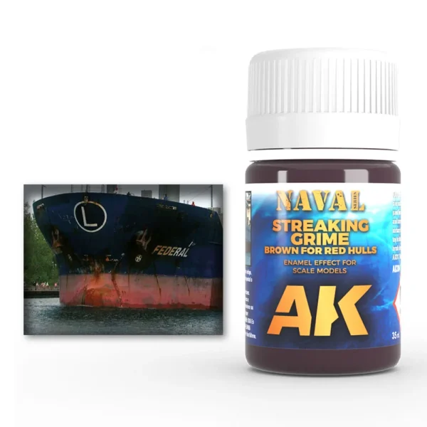 6535573047 AK Interactive – BROWN STREAKING GRIME FOR RED HULLS – AK304 - AK Interactive - Ludik Vault