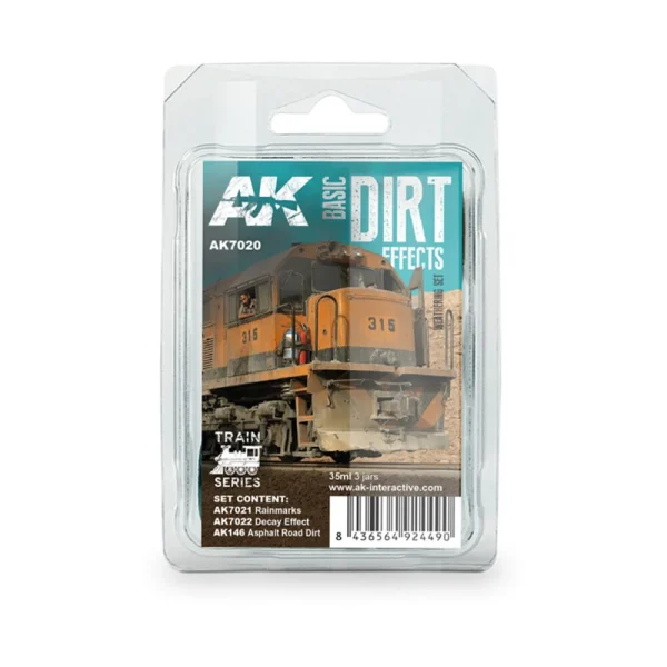 6564924490 AK Interactive – BASIC DIRT EFFECTS WEATHERING SET TRAIN SERIES – AK7020 - AK Interactive - Ludik Vault