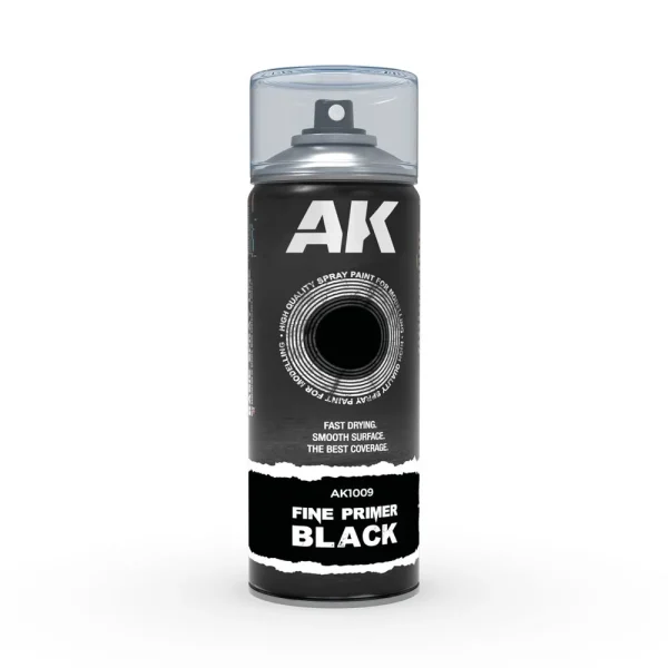 AK Interactive – Fine Primer Black – Spray 400ml (Includes 2 nozzles) – AK1009 - AK Interactive - Ludik Vault