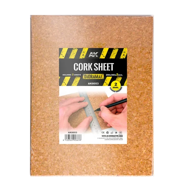 6564926678 AK Interactive – CORK SHEETS – COARSE GRAINED / LAMINAS CORCHO – GRANO GRUESO – 200 x 300 x 2mm (2 SHEETS/LAMINAS) – AK8053 - AK Interactive - Ludik Vault