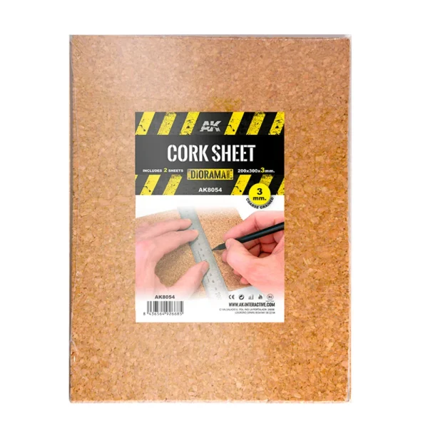 6564926685 AK Interactive – CORK SHEETS – COARSE GRAINED / LAMINAS CORCHO – GRANO GRUESO – 200 x 300 x 3mm (2 SHEETS/LAMINAS) – AK8054 - AK Interactive - Ludik Vault