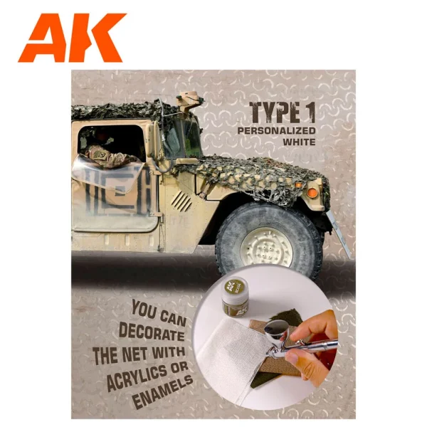 AK Interactive - REGULAR CAMOUFLAGE NET Type 1 PERSONALIZED WHITE - AK8061