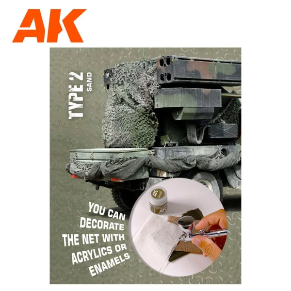 6564928467-1 AK Interactive - REGULAR CAMOUFLAGE NET Type 2 BROWN - AK8062