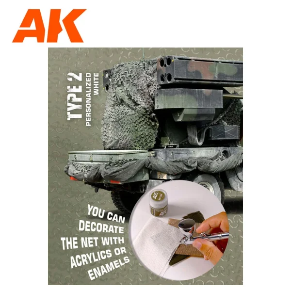 6564928474-1 AK Interactive - REGULAR CAMOUFLAGE NETType 2 PERSONALIZED WHITE - AK8063