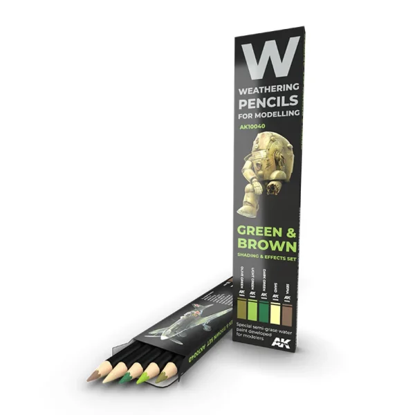 AK Interactive – WATERCOLOR PENCIL SET GREEN AND BROWN CAMOUFLAGES SET – AK10040 - AK Interactive - Ludik Vault