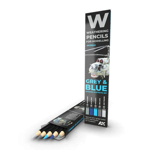 AK Interactive – WATERCOLOR PENCIL SET GREY AND BLUE CAMOUFLAGES SET – AK10043 - AK Interactive - Ludik Vault