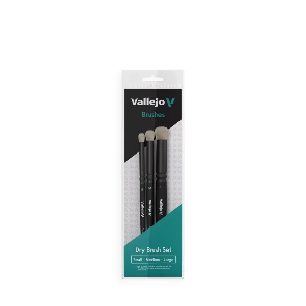Vallejo – Dry Brush Set Natural Hair (S, M & L) – B07990 - Vallejo - Ludik Vault