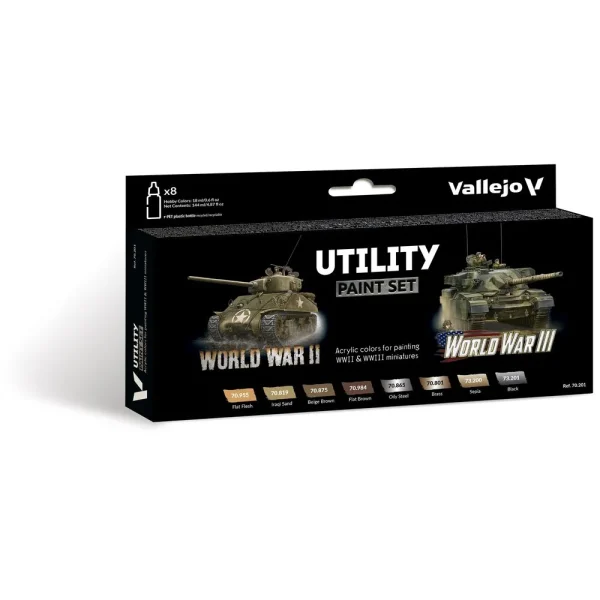 9551702010 Vallejo – Utility Paint Set WWII & WWIII 18 ml – 70201 - Vallejo - Ludik Vault