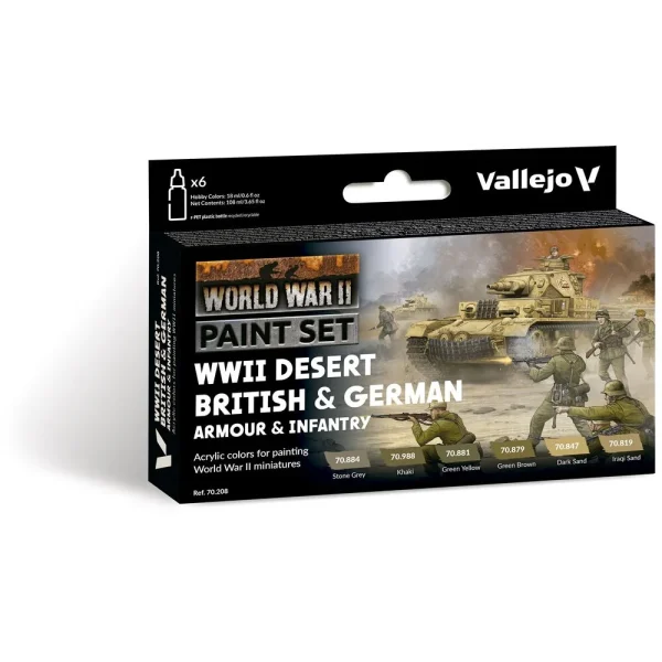 9551702089 Vallejo – Desert British & German Armour & Infantry 18 ml – 70208 - Vallejo - Ludik Vault