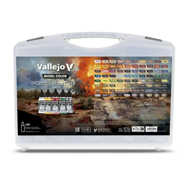 Vallejo – Combination Case. Includes: 80 colors selected for BSL combinations (base, shadow & light tones) 18 ml – 70254 - Vallejo - Ludik Vault