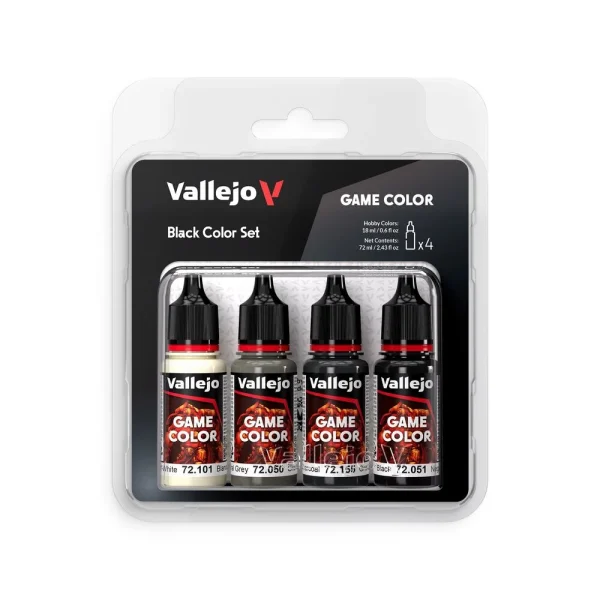 9551723930 Vallejo – Black Color Set 18 ml – 72393 - Vallejo - Ludik Vault